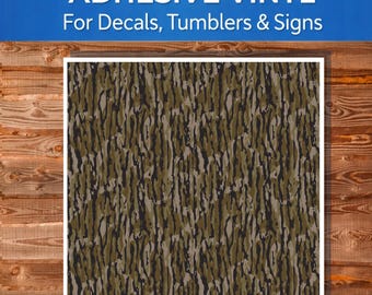Marsh Timber Camo Adhesive Vinyl Sheet | 3 mil Outdoor Gloss | Eco-Solvent Printed Craft Vinyl for Decals, Tumblers & Signs