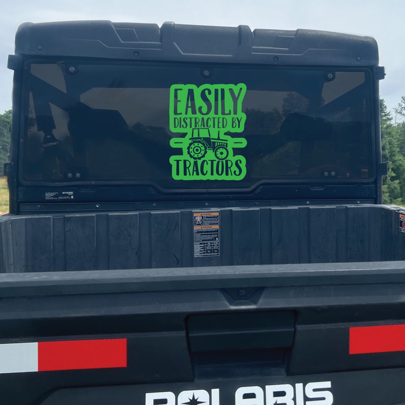 Tractor Humor Stickers Easily Distracted by Tractors Decal | Funny Tractor Sticker | Farming ...