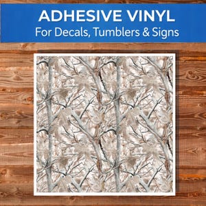 Frostwood Camo Adhesive Vinyl Sheet | 3 mil Outdoor Gloss | Eco-Solvent Printed Craft Vinyl for Decals, Tumblers & Signs