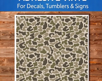 Marshland Duck Camo Adhesive Vinyl Sheet | 3 mil Outdoor Gloss | Eco-Solvent Printed Craft Vinyl for Decals, Tumblers & Signs