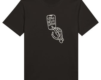 zerosocialmedia Organic Shirts & Tees, Stop the Infinite Scrolling Tshirt, unisex shirt, social causes tee, Organic Unisex Crewneck T-shirt