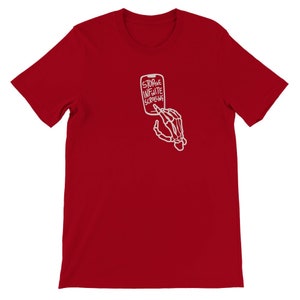 zerosocialmedia Shirts & Tees, Stop the Infinite Scrolling Tshirt, unisex shirt, social causes tee Red