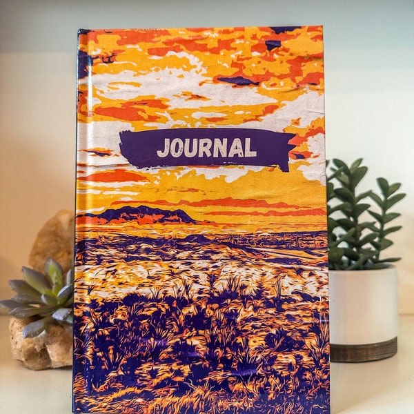 A5 Hardcover notebook travel journals Lined West Texas Desert Photography Fieldbook College Ruled 200 Pages Big Bend National Park