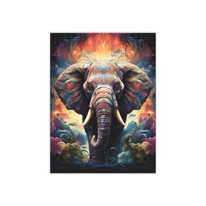 Vibrant and Mind-Blowing Psychedelic Elephant Art Print - Unique Home Decor