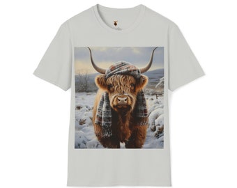 Yves Sauvage 'Highland Winter' Adult Soft-style T-Shirt