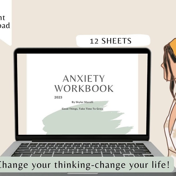 Anxiety Workbook Digital Anxiety Relief Anxiety Notebook Digital Teen Young Adult Anxiety Journal Anxiety planner