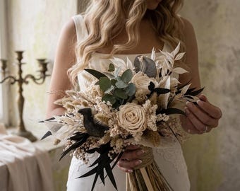 Dried Bridal Bouquet - Boho Bouquet - Wedding bouquet - Boho wedding - Dried flower bouquet - Rustic Dried Flowers - Wild flower bouquet