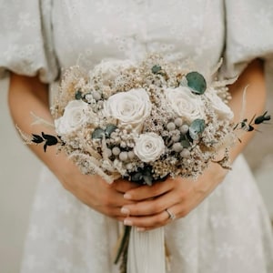 Pampas Wedding Bouquet, Ivory White Wedding Bouquet, Bridal Boho Bouquet, Dried Flowers, Rustic Bouquet, Eucalyptus Bouquet, Centerpiece