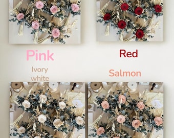 Complete Matching Wedding Flower Set White Salmon Pink Red