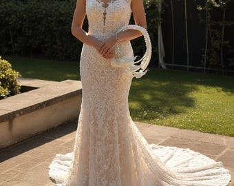 Beaded pearl wedding bridal bouquet flowers made with calla lilies for brides or bridesmaids