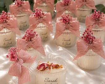Personalized Wedding Candle Favors, Bulk Bridal Shower Gift, Sweet 16 Keepsake
