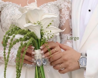 Modern Lily Bridal Bouquet, Amaranthus, Anthurium and Orchid Cascade, minimalist bride, horseshoe lotus flower