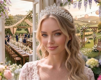 Luxury Zirconia Bridal Tiara - Crystal Wedding Crown, Elegant Bride Headpiece for Special Occasions