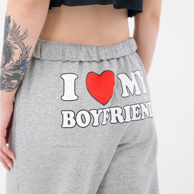 I Love My Boyfriend Sweatpants Valentines Day image 3