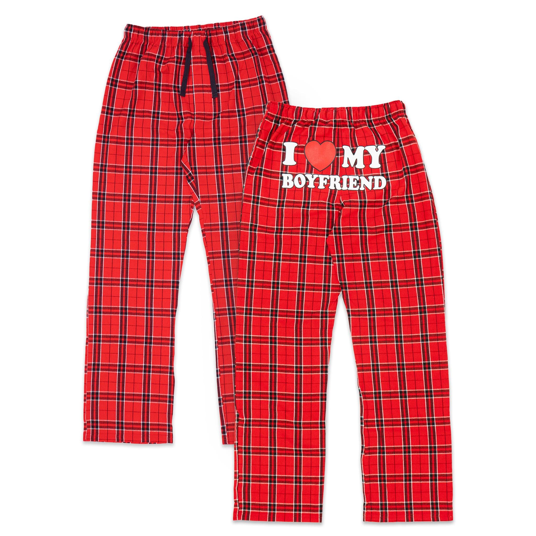 I Love My Boyfriend Flannel Pajama Pants - Valentine's Day Couples