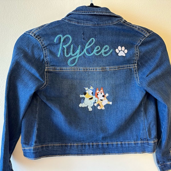 Embroidered Customized Jean Jacket, Personalized, Gift, Trendsetters, Children's Fashion, Individuality, Expressive Clothes, Special Request