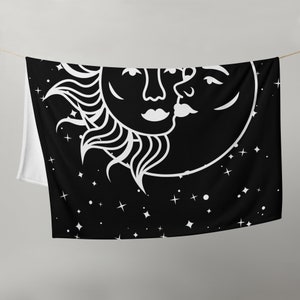 Throw Blanket | Sun & Moon | Black and White