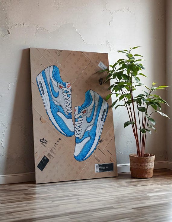 nike air max 1 print blue