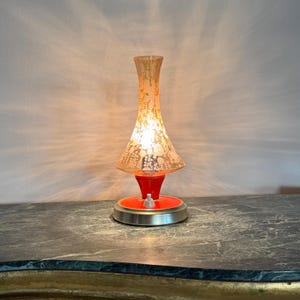 Rockabilly Style Table Lamp,  Eastern Europe 1950s / Retro Table Lamp / Vintage Table Lamp / Home Decor / Red Table Lamp / Modernist Lamp