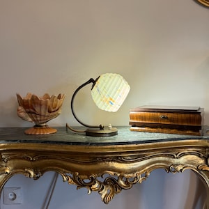 Art Deco Marbled Glass Table Lamp, Central Europe 1930s / Art Deco Lamp / Bauhaus Lamp / Bauhaus Table Lamp / Home Decor / Art Deco Sconce