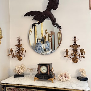 Hollywood Regency Large Wall Sconces Italy circa 1950 / Banci Firenze / Appliques Regency / Gilt Wall Sconce / Rococo Sconces / Wall Fixture
