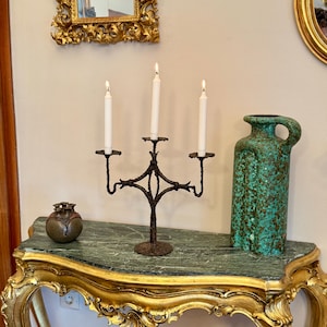 Brutalist Iron Candle Holder, Europe 1970s / Home Decor / Holiday Decor / Holiday Gift / Brutalist Candle Holder