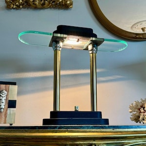 Lampada da tavolo postmoderna di Robert Sonneman per George Kovacs, anni &#39;80 / Arredamento / Lampada da tavolo Memphis / Lampada da tavolo vintage / Lampada da banchiere