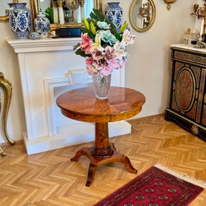 Antique Regency Drum Table in Mahogany, Northern Europe, 1840s / George IV Table / Antique Drum Table / Antique Gueridon / Pedestal Table