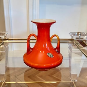 Vintage Orange Murano Glass Vase by Dragan Drobnjak, Yugoslavia 1970s / Home Decor / Vintage Murano Glass / Murano Vase / Murano Glass Art