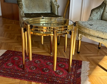 Hollywood Regency Gold Nesting Tables, Italy 1970s, Set of 3