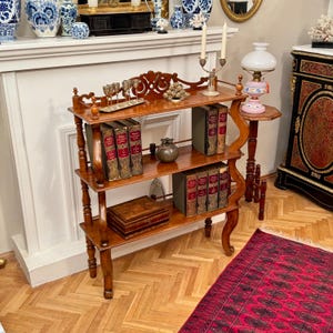 Antique Victorian Bookcase or Etagere in Solid Beech, Austro-Hungarian Empire, 1890s / Antique Etagere / Antique Sideboard / Antique Shelf
