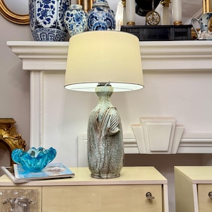Sculptural Vintage Ceramic Brutalist Table Lamp, Europe 1960s / Home Decor / Vintage Table Lamp / Brutalist Table Lamp / Blue Lamp