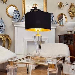 Lampada da tavolo in lucite Karl Springer, Germania, anni &#39;70, venduta senza paralume / Lampada Hollywood Regency / Lampada da tavolo vintage / Arredamento per la casa