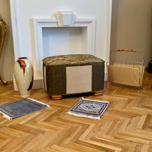 Vintage Ottoman with Storage, Europe 1950s / Vintage Footstool / Hollywood Regency Ottoman / Bedroom Bench / Laundry Chest / Laundry Trunk
