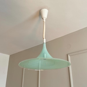 Vintage Meblo iGuzzini Albatros Pendant Light, Yugoslavia, 70s / Harvey Guzzini Pendant Light / Meblo Guzzini / Mint Green Pendant Light