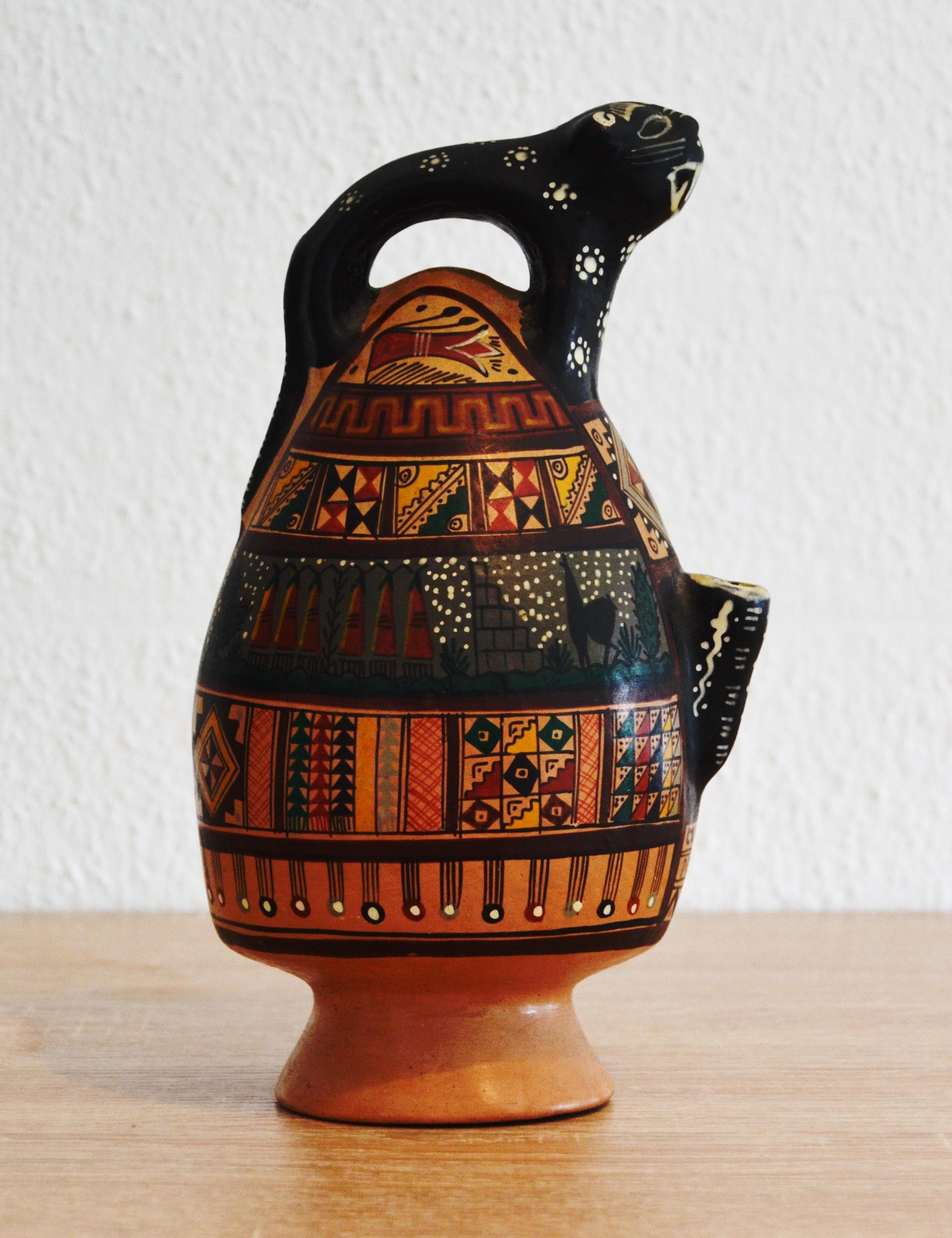 工芸品 Peruvian Quenua harvest pottery Whimsy Peruvian Folk Art Pottery Sculpted Terracotta Wicker