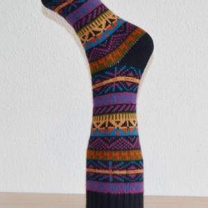 Handmade Peruvian alpaca wool socks, lightweight thermal winter footwear, colorful artisanal alpaca socks, hypoallergenic foot warmers Black