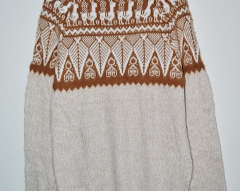 Peruvian alpaca heathered sweater, 100% handmade, Unisex Style