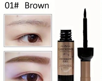 Classic Red Wine Bottle Eyebrow Gel Tint, Waterproof Peel-off Brow Enhancer, Long-Lasting Eyebrow Tattoo Makeup Gel