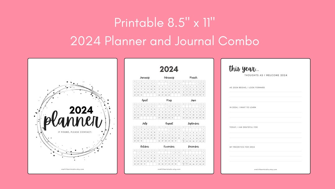 2024 Monthly Planner With Journal Prompts and Weekly Planning Pages Etsy