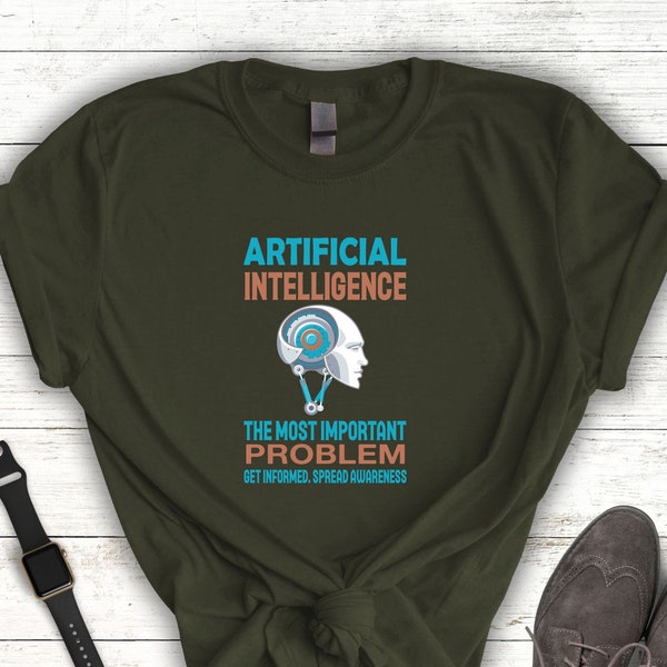 AI Artificial Intelligence T-shirt, Futuristic Science Technology Essential Sweatshirt,  AGI Machine Learning Shirt, Software Engineer Tee
