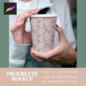 Coffee Cup Procreate Mockup, Seamless Pattern Mockup for Procreate, Mock Up Procreate Coffee Mug Mockup Design Digital Repeat Pattern