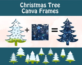Canva Frames, Christmas Tree Clip Art, Christmas Tree Canva Frames, Christmas PNG, Custom Canva Frame,