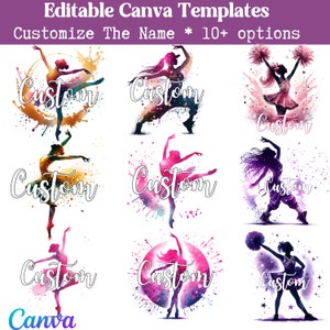 Plantilla personalizada de Dancer Canva, Dance Mom, Dance Life, Dance Squad, nombre personalizado, bailarina de ballet, bailarina de hip hop, regalo para bailarina
