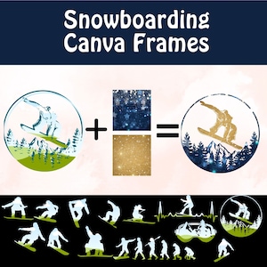 Snowboard Canva Vorlage für Canva Rahmen für kommerzielle Nutzung, Snowboard Geschenk und Snowboarder Designs PNG Digital Download