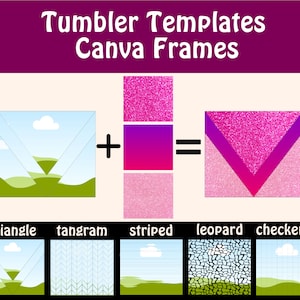 Canva Frames Skinny Tumbler Template, Editable Canva Template 20 oz Straight Full Tumbler Wrap, Fill Your Own, Drag and Drop, Commercial Use