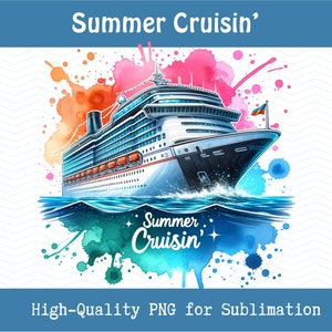 Summer Cruise PNG, Cruise Sublimation Design, Ocean Vacation, Vacay Graphics, Family Cruise Trip, Printable Cruise Ship Badge PNG