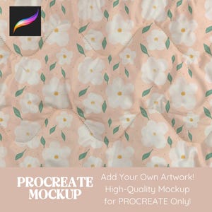 Procreate Mockup Quilt Texture Mockup Seamless Pattern Design, Mock Ups for Artwork and Digital Paper Blanket Design Procreate Template