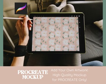iPad Procreate Mockup, Seamless Pattern Mockup for Procreate, Mock Up Procreate iPad Screen, Hand Drawn Mockup for Social Media Templates