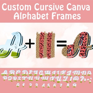 Canva Frames, Custom Alphabet Frames, Drag and Drop Canva Frame, Mockup Canva Frame, Canva Template, Canva Letters, Canva Cursive Letters